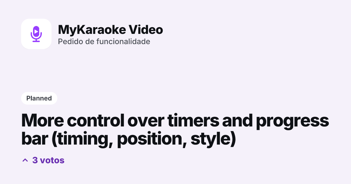 More control over timers and progress bar (timing, position, style ...